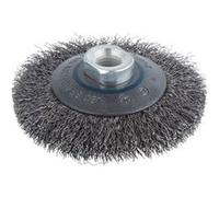 Wolfcraft Brosse conique 2705000 en fil d'acier ondulé – Filetage M14, Ø 100 mm, Long. 15 mm