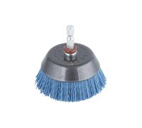 wolfcraft 2729000 1 Brosse Soucoupe en Nylon Ø 65 Mm Queue 6 Pans 1/4" (635mm) argent
