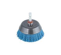 wolfcraft 2729000 1 Brosse Soucoupe en Nylon Ø 65 Mm Queue 6 Pans 1/4" (635mm) argent