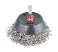 wolfcraft 2746000 Brosse Inox soucoupe queue 6 pans 1/4" 6,35 x ø 75 mm