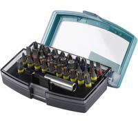 Wolfcraft 2975000 Jeu dembouts 32 pièces vis à fente, cruciforme Phillips, vis Pozidriv, 6 pans intérieurs, 6 pans intérieurs (TX)
