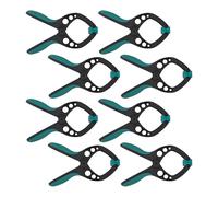 wolfcraft 2x Pince à Ressort PRO FZ 60 - Serre-Joint pour Modélisme | 8 pièces, mors articulés avec rainures en V croisées pour pièces rondes, force de 1200 g, robuste. 8652000
