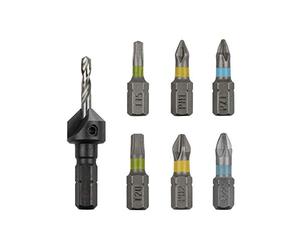 wolfcraft 3085000 Jeu d'accessoires Flipbit | Perçage, fraisage, vissage | Pour compléter le kit découverte Flipbit, 7 pièces