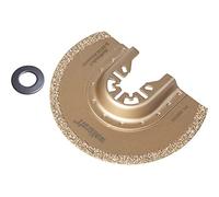 wolfcraft 3995000 1 Lame de Scie Segmentée "Pro", Concrétion de Carbure de Tungstène, Ø de Coupe 85 Mm + 1 Bague D'adaptation Pour Bosch Pms 250 Ces argent