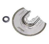 wolfcraft 3997000 1 Lame de Scie Segmentée "Pro", Diamant, Ø de Coupe 85 Mm + 1 Bague D'adaptation Pour Bosch Pms 250 Ces argent
