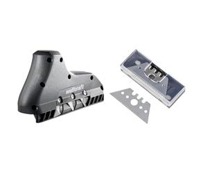 wolfcraft 4009000 - Rabot d'Angle Triple + Lames trapèze en boîte 0,50 mm Argent