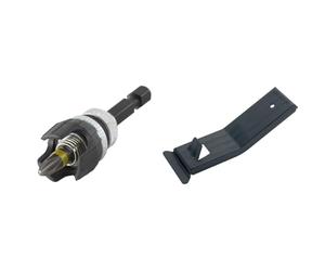 wolfcraft 4055000 - Adaptateur de Vissage à Profondeur Limitée - Pour Plaques de Plâtre & 4045000 - Lève-Plaque avec Crochet de Traction - Pour Plaques de Plâtre, Noir