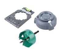 wolfcraft 5897000 - Kit réussite « Pose de boîtes d’encastrement » - Pour la pose des installations électriques dans les cloisons sèches