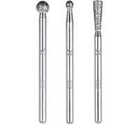 Wolfcraft Kit de meules sur tige diamant 5988000 — sphériques et coniques, 3 pièces