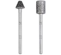 Wolfcraft Jeu de meules diamantées sur tige 5989000 – cylindriques et coniques, 2 pièces