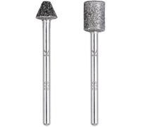 Wolfcraft Jeu de meules diamantées sur tige 5989000 – cylindriques et coniques, 2 pièces