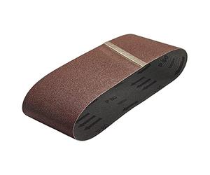 wolfcraft 6 Bandes Abrasives Grain 40, 76 x 457 mm pour Ponceuse à Bande | Papier de verre robuste pour bois et métal, idéal pour ponçage de dégrossissage et rénovation, 3111000