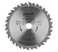 wolfcraft 6730000 1 Lame de Scie Circulaire Ø 130 Mm, Ct, Alésage 16 Mm, 18 Dents, Surface Poncée, Denture Sablée Et Alternée argent