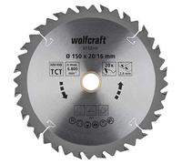 wolfcraft 6732000 1 Lame de Scie Circulaire Ø 150 mm, Ct, Alésage 20 mm, 20 Dents, Surface Poncée, Denture Sablée et Alternée Argent