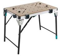 Wolfcraft 6909000 Table de travail mobile MASTER work 1600 21 kg noir, argent Gris (plateau MDF naturel, pieds aluminium/acier) G