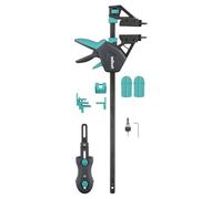wolfcraft 6970000 - Kit de construction de terrasse 11 pièces - Serre-joint, Patins, Espaceurs, Guide de perçage, Foret llen - Le kit complet pour un montage uniforme des lames de terrasse