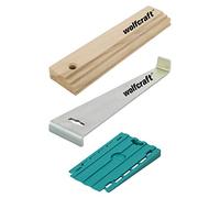 wolfcraft 6975000 - Kit tout-en-un « Pose des sols stratifiés et design - Tire-lame Cale de frappe et Cales universelles - 32 pièces