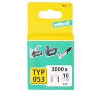 Wolfcraft Agrafes 7037000 Type 053 - Larges 10 mm Acier trempé Argent 3000
