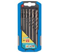 wolfcraft 7101000 Coffret de 6 Forets à Métaux HSS Meulés, ø 2 mm à 8 mm Argent