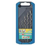 wolfcraft 7121000 Coffret de 5 Forets Hss Rectifiés Noir/Argent/Bleu