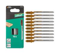 wolfcraft 8018100 - Lames de scie sauteuse, coupe courbe fine - Lame HCS avec queue en T - Idéale pour le contreplaqué et le bois tendre - Profondeur de coupe 20 mm