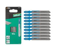 wolfcraft 8021100 - Lame de scie sauteuse, coupe fine - Lame HSS avec queue en T - Idéale pour la tôle d'acier et les métaux non ferreux - Profondeur de coupe 3 mm