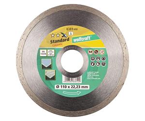wolfcraft 8383000 - Disque diamant à tronçonner « Standard Ceramic » Diamètre 180mm, Hauteur de segment 5 mm, Alésage 22,2 mm, Fritté, Bord Contine, en 13236