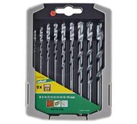 Wolfcraft 8450000 carbure de tungstène Jeu de forets spiralés pour pierre 5 pièces 4 mm, 5 mm, 6 mm, 8 mm, 10 mm tige cylindrique