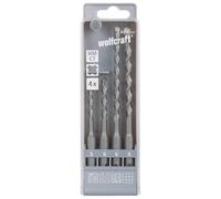 Wolfcraft 8456000 carbure de tungstène Jeu de forets pour marteau-perforateur 4 pièces 5 mm, 6 mm, 6 mm, 8 mm SDS-Plus 1 set