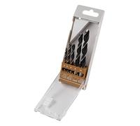 Wolfcraft – Jeu de forets pour le bois 8458000, 5 pièces (4/5/6/8/10 mm) tige cylindrique – 1 set