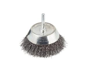 wolfcraft 8472000 Brosse fil en Acier soucoupe ø 50 mm queue ronde ø 6 mm