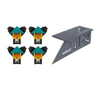 wolfcraft 8626000 - Kit projet "Serrage à Angle Droit" - 4 Presses d’Angles ES 22 & 5208000 - Équerre 3D d'onglet - Traçage angle de 45° à 90° - 150 x 275 x 66 mm