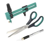 wolfcraft 8641000 - Kit de coupe universel, 3 pièces - Avec coupe cercles, couteau de précision et paire de ciseaux