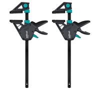 wolfcraft 8666060 - Lot de Serre-Joints à une main PRO MAX - Saillie 110mm - Force de serrage 250kg - Ouverture 300mm - Fonction Ecarteur 220-560mm