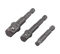 wolfcraft 8797000 3 Adaptateurs avec Queue 6 Pans 1 Adaptateur 13 Mm (1/2") + 1 Adaptateur 10 Mm (3/8") + 1 Adaptateur 6 Mm (1/4") vert