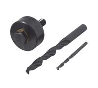 wolfcraft 8925000 1 Kit Perçage Spécial Robinetterie Pour Évier avec Emporte-pièce Ø 35mm (1 3/8") + 2 Forets de Perçage Hélicoïdaux Laminés vert