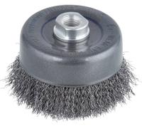 Wolfcraft Brosse métallique 2151000 en coupe tressée, filetage M14 – Pack 1 Argent