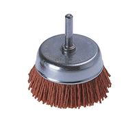 wolfcraft Brosse Soucoupe Nylon à Gros Grains, 50 mm pour Perceuses | Brosse circulaire abrasive pour décapage et polissage bois ou métal. Queue 6 mm haute durabilité, 1505000