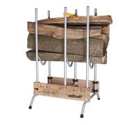 wolfcraft Chevalet de Tronçonnage Pliable pour Bois de Chauffage, 150 kg | Support de sciage stable pour bûches de 1m, capacité 150 kg, avec repères de coupe précis et pliage rapide, 5121000