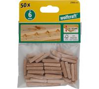 Wolfcraft® Chevilles pour bois long hêtre Ø6x30 mm (50 pièces)