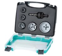 wolfcraft - Coffret de Scies Cloches BiM ""Électricité et Plomberie"" - Diam. 25,29,35,51,68 mm - Prof. de Coupe 40 mm - réf. 3498000