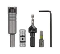wolfcraft Coffret FlipBit 4 Pièces, Porte-Outil Double pour Bois | Kit avec foret d'amorçage, fraisoir et embout Torx 25. Changement d'outil rapide 1/4" pour terrasse. 3082000