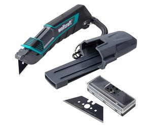 wolfcraft Cutter de Sécurité Pro Safety avec 6 Lames Trapèze Pro Sharp