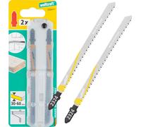 wolfcraft GmbH 2324000 Lame de scie sauteuse/de scie à découper/sabre Lame de scie sauteuse en acier dur (HCS) 2 pces