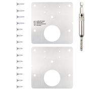 wolfcraft Kit de Réparation pour Charnières Invisibles - 17 Pièces | Solution complète avec foret centreur et plaques de montage pour réparer deux charnières de porte arrachées. 4658000