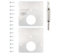 wolfcraft Kit de réparation pour charnières invisibles - côté porte, 17 pièces I 4658000 I Pour réparer deux charnières arrachées sur la porte