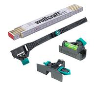 wolfcraft 8623000 Set Personnaliser son mètre, 4 pcs - Transforme le mètre en niveau ou en accessoire de traçage et permet de relever une dimension intérieure