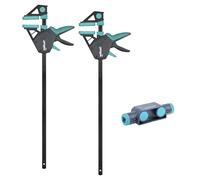 wolfcraft - Kit Serre-joints à une main XL PRO + Connecteur 3 pcs - Force de serrage 150 kg - Ouvertures jusqu’à 1 060 mm - Pour une utilisation polyvalente, réf 8673060