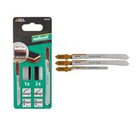 wolfcraft Lame de scie sauteuse pour le set de projet « Construction de meubles », 3 pcs - Pour les coupes droites et courbes dans le bois revêtu, coupe fine, Mirror-Cut - 2391000