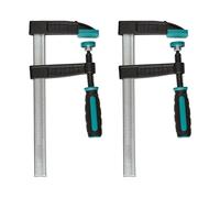 wolfcraft Lot de 2 Serre-Joints à Vis SC 80-200 - Force de 270 kg | Kit avec saillie de 80 mm, poignée ergonomique à 2 composants et rail profilé creux pour projets de bricolage, 3620000